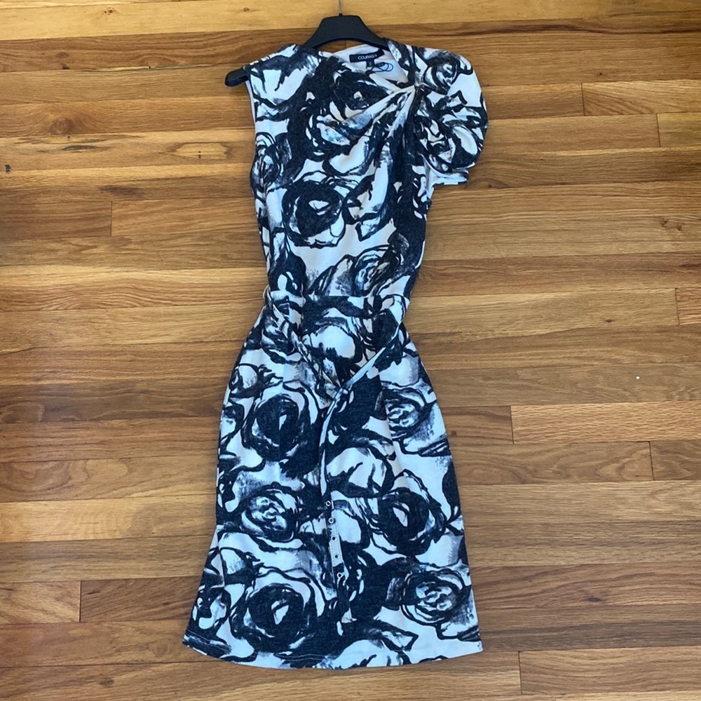 NWT Courage.b Women’s Black and White Printed Dress Size S